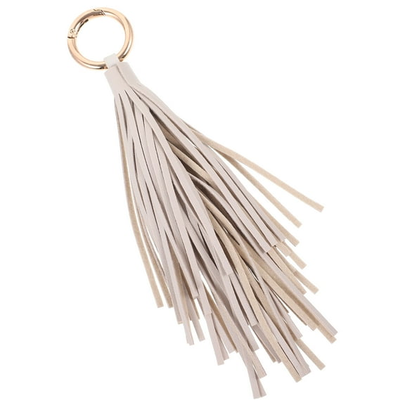 Leather Tassel Key Ring Keychain for Purse Keyrings Pendant Pompom Handbag Wallet Phone