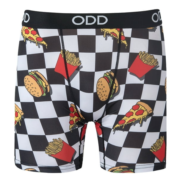 Odd Sox Men's Novelty Underwear Boxer Briefs Junk Food Burger Pizza