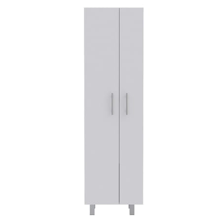Fm Furniture Garde-Robe Garde-Manger à Balai Norway Cinq Tablettes Blanc pour Cuisine