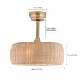 thumbnail image 3 of 17.7inch Rattan Ceiling Fan with Light, 18in Bamboo Fandelier 6-Speed Rattan Caged Ceiling Fan with Lights Remote Control, Wicker Ceiling Fan Boho Woven Caged Ceiling Fan Light, 3 of 11