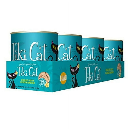 UPC: 0693804114471 | TIKI PETS Cat Luau Grain Free Canned Wet Food for Adult Cats & Kittens Succulent Chicken in Consomme  4 cans 10oz