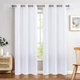 thumbnail image 1 of Curtainking Modern Waffle Weave Textured Grommet Light Filtering Curtains, 76" x 84" 2 Panels, 1 of 6