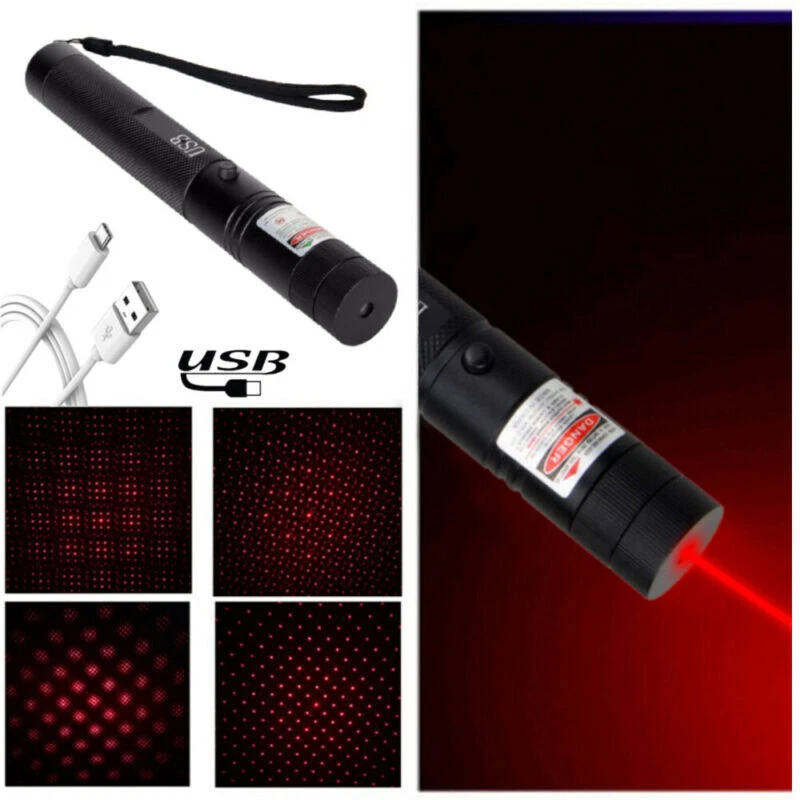 BUTTERFLY- 2Pcs Red Laserpointer Pen 650Nm Beam Light Lazer Pen Usb Rechargeable