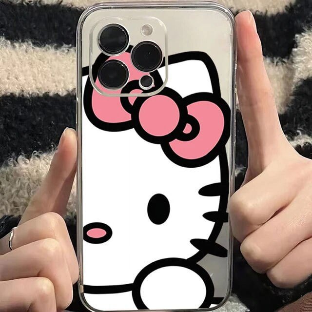 Jolie Étui de Téléphone Transparente Hello Kitty pour iPhone 13 12 Pro Max Mini 11 Pro X XR TP Max 6 6S 7 8 Plus Se2