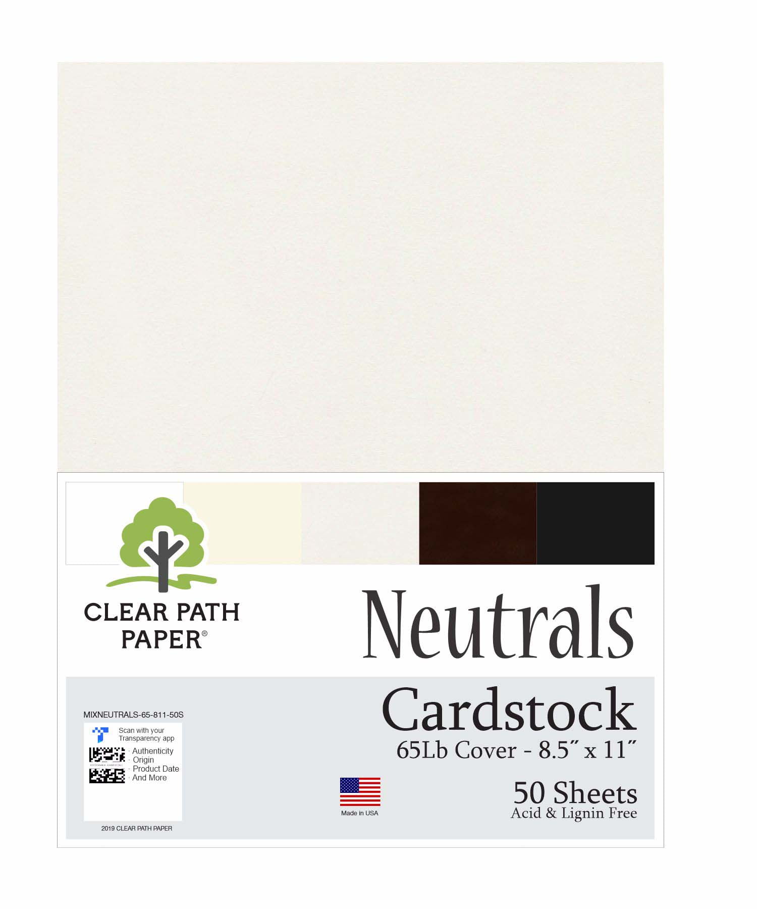 Mixed Neutrals Cardstock 8.5 x 11 inch 65 Lb Cover 50 Sheets