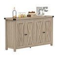 thumbnail image 2 of DWVO 4 Doors Adjustable Shelf Accent Cabinet Sideboard, Light Gray, 2 of 11