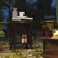 thumbnail image 3 of Spaco 18" Wicker Coffee Table, PE Rattan Patio Side Table with 2-Tier Storage, Composite Wood Top, Coffee Table for Outdoor, Mixed Brown, 3 of 11