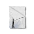 thumbnail image 2 of Paris Soft Flannel Fleece Throw Blanket, Architecture Theme Illustration of Eiffel Tower Birds and Trees Pattern Print, Cozy Plush for Indoor and Outdoor Use, 70" x 90", Black and White, by Ambesonne, 2 of 6