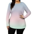 thumbnail image 4 of Plus Size Women's Long Sleeve Gradient Rash Guard Shirt UV Protection Quick-Dry Top for Water Sports Beach, 4 of 5