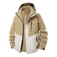 thumbnail image 2 of uublik Mens Windbreaker Jackets Long Sleeve Full Zip Hoodie & Jacket Athletic Running Jacket Khaki, 2 of 5