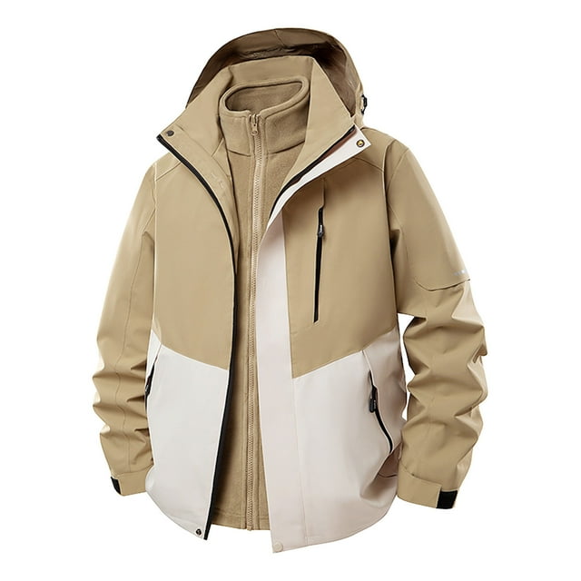 WRKEKC Veste à Capuche pour Hommes Résistante au Vent Légère avec Poches Zippées pour Randonnée Course Escalade et Entraînement par Tous les Temps en Couleur Unie Kaki TTG