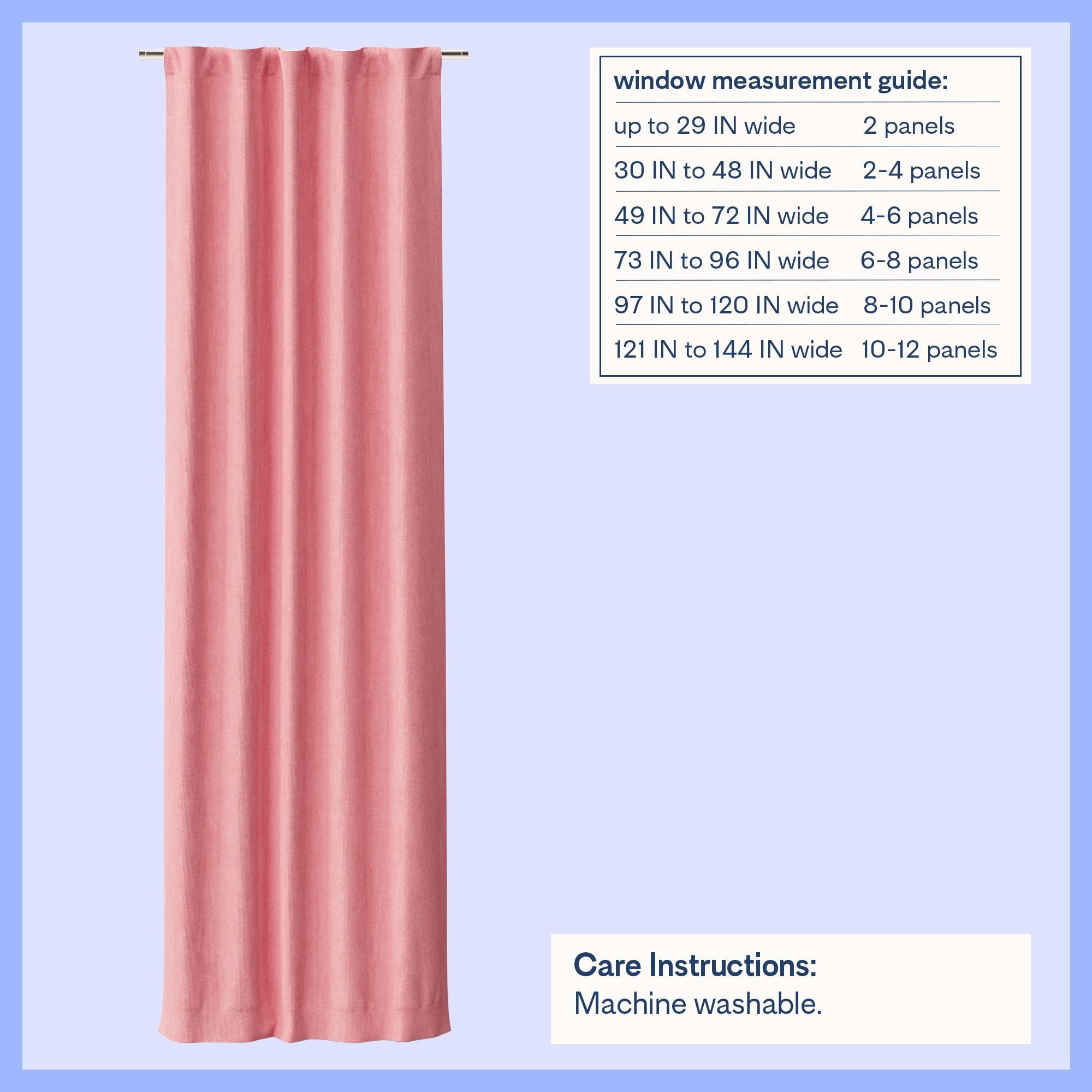 Mainstays Kids Pink Ribbed Corduroy Blackout Single Curtain Panel with Rod Pocket and Back Tabs, 38 in x 95 in, 1 Panel