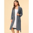 thumbnail image 4 of Albornoz cálido Midi para mujer Gris XS Allegra K, 4 of 6