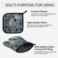 thumbnail image 3 of Yayeee Oven Mitts and Pot Holder Set of 4 Heat Resistant Kitchen Gloves Baking Hot Pad, Elegant Hexagon Pattern, 3 of 5