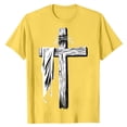 thumbnail image 2 of Vmvidoty Shirts for Mens Cross Jesus Graphic Shirt Short Sleeve Tops Yellow M, 2 of 5