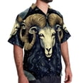 thumbnail image 2 of Aries Constellation Men's Short Sleeve Hawaiian Beach Poplin Shirt Casual Printed Button Down Summer Unisex Shirt, 2 of 6