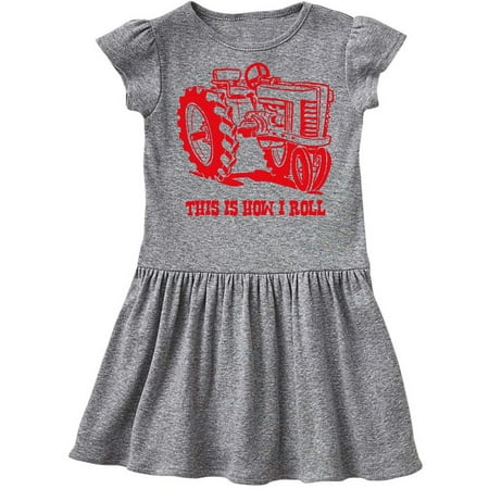 This Is How I Roll Tractor RED Toddler Dress