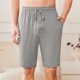 thumbnail image 4 of Pantalones Cortos de Cintura Elástica para Hombre Color Sólido Casual Beach Shorts de Verano con Botón, Algodón de Poliéster, 4 of 7