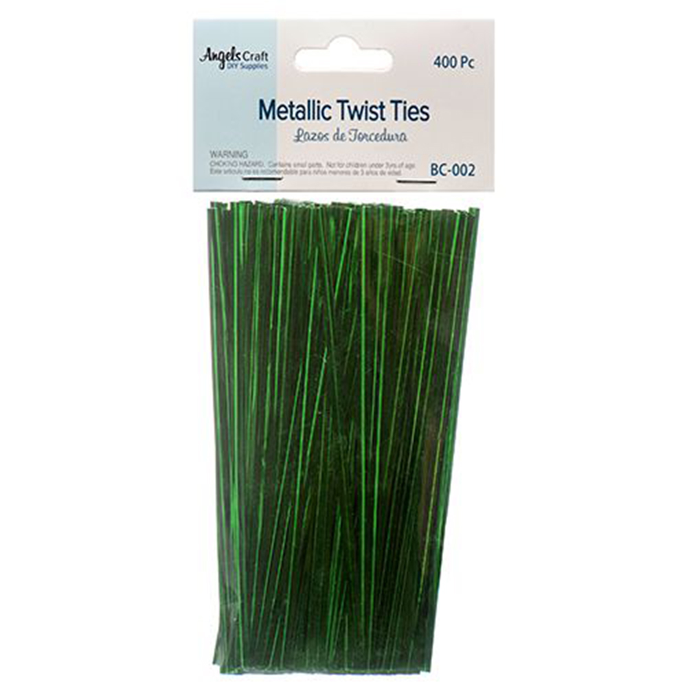 Metallic Twist Ties Green 400pc by Angels Craft Walmart Canada