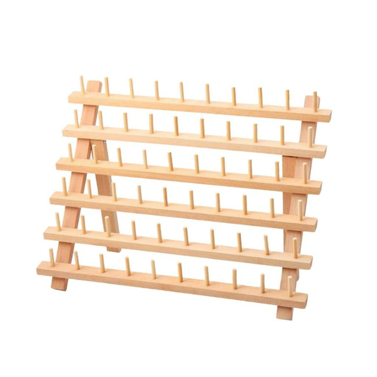 60-Spool Thread Rack, Wooden Thread Holder Sewing Organizer for Sewing,  Quilting, Embroidery, Hair-braiding Wooden Thread Rack/Thread Holder