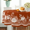 thumbnail image 2 of Oval Fall Tablecloth,OrangeThanksgiving Autumn Harvest Pumpkin Sunflower Maple Leaf Table cloth,Polyester Waterproof Wrinkle Resistant Durable Tablecloth for Fall,Thanksgiving,Home Decor 54x72In, 2 of 6