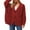 Red, variant on Women's Autumn Winter Loose Solid Color Thick Yarn Toggle Button Sweater V-Neck Braided Knit Cardigan Coat Red,One Size
