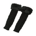 thumbnail image 2 of Tittly Winter Gloves Gloves for Women Women's Long Furry Gloves Knitted Warm Fingerless Arm Sleeves Knit Gloves Warm Gloves Black One Size, 2 of 4