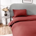 thumbnail image 2 of Deconovo Twin Bed Sheet Set, Fitted Sheet Flat Sheet & Pillowcase, Burgundy, 2 of 8