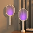 thumbnail image 4 of Electrics Fly Swatter - 2-in-1 USB Rechargeable Bug Zappers Racket with Purple Light, Handheld Mosquito-Killing Equipment for Indoor Outdoor, Portable Insect Zappers, 16.9x6.7in, 4 of 6