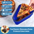 thumbnail image 2 of Recipiente de almacenamiento para pizza, paquete de pizza reutilizable con 5 bandejas, color azul, 2 of 9