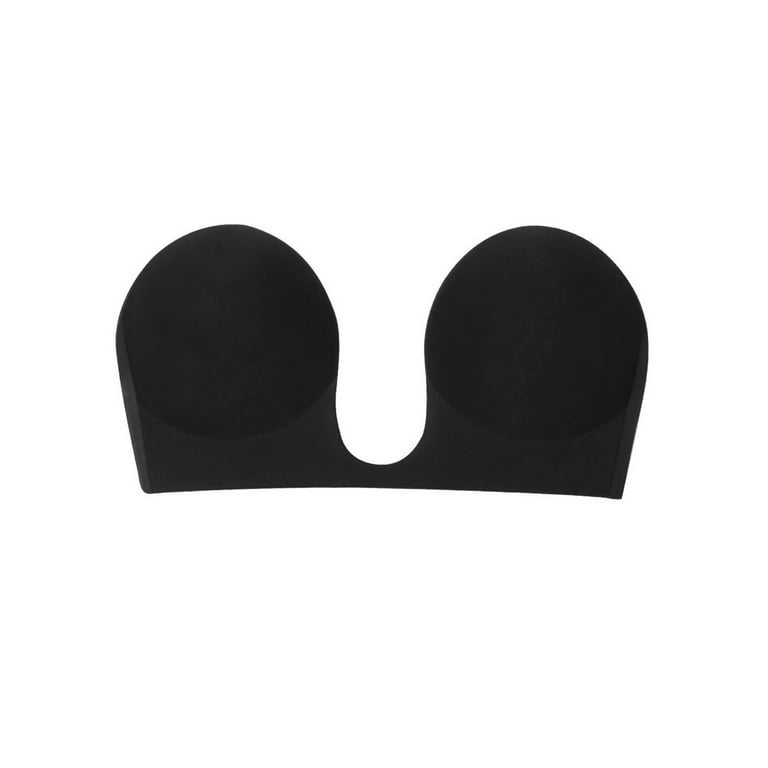 FOCUSNORMM Women Deep U Plunge Bra Push Up Strapless Sticky Adhesive  Invisible Backless Bras