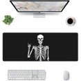 thumbnail image 2 of Goth Skeleton Gaming Mouse Pad XL Large Extended Desk Mat Computer Non Slip Rock and Roll Skull Desk Pad for Home Office 31.5 X 11.8 in, Black, 2 of 6