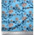 thumbnail image 1 of Soimoi Cotton Jersey Fabric Leaves & Rose Floral Printed Craft Fabric by the Yard 58 Inch Wide, 1 of 1