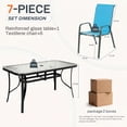 thumbnail image 5 of LAZY BUDDY 7-Piece Patio Dining Set, Oudoor Table and 6 Stackable Chairs Set with Umbrella Hole for Lawn, Backyard, Poolside, 5 of 14