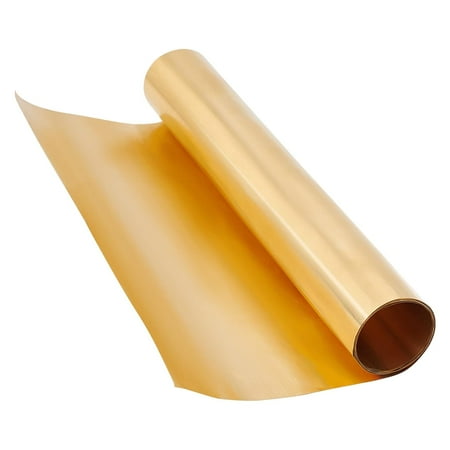 0.03mm Copper Roll Weather Proof Brass Sheet Copper Foil Gold Color Copper Sheets for Mechanical Machining Mould Making Cutting Precision - 39x7.8Inch DIY