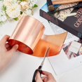 thumbnail image 3 of Copper Roll Sheet Copper Thin Foil Roll Brass Foil Sheet Metal Purity Rose Gold Film Brass Foil Copper Sheet Copper Foil Tape Copper Strip for DIY Cutting Crafts Making 0.3MMx100MMx1M Rose Gold 1m, 3 of 5