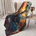 thumbnail image 3 of Disketp Sunset Meditating Bichon Frise Cozy Flannel Fleece Throw Blanket: Has a velvety texture for All Seasons - Perfect for Women, Men, & Kids"80"x60", 3 of 6