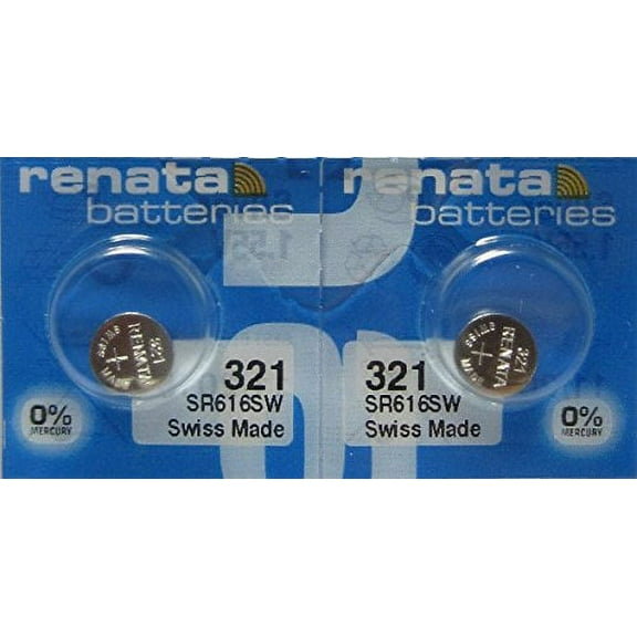 2 Pcs 321 Renata Silver Oxide 0% Mercury Electronic Batteries SR616SW