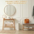 thumbnail image 4 of Fabric Shoe Basket for Entryway, Hallway or Mudroom - Flodable Space-Saving Storage Bin for Closet, Decorative Home Decor (Beige), 4 of 4