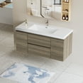 thumbnail image 2 of 48" Floating Wall Mounted Bathroom Vanity Cabinet with Ceramic Sink and Drawers, One-Piece Sink Basin, Grey, 2 of 11