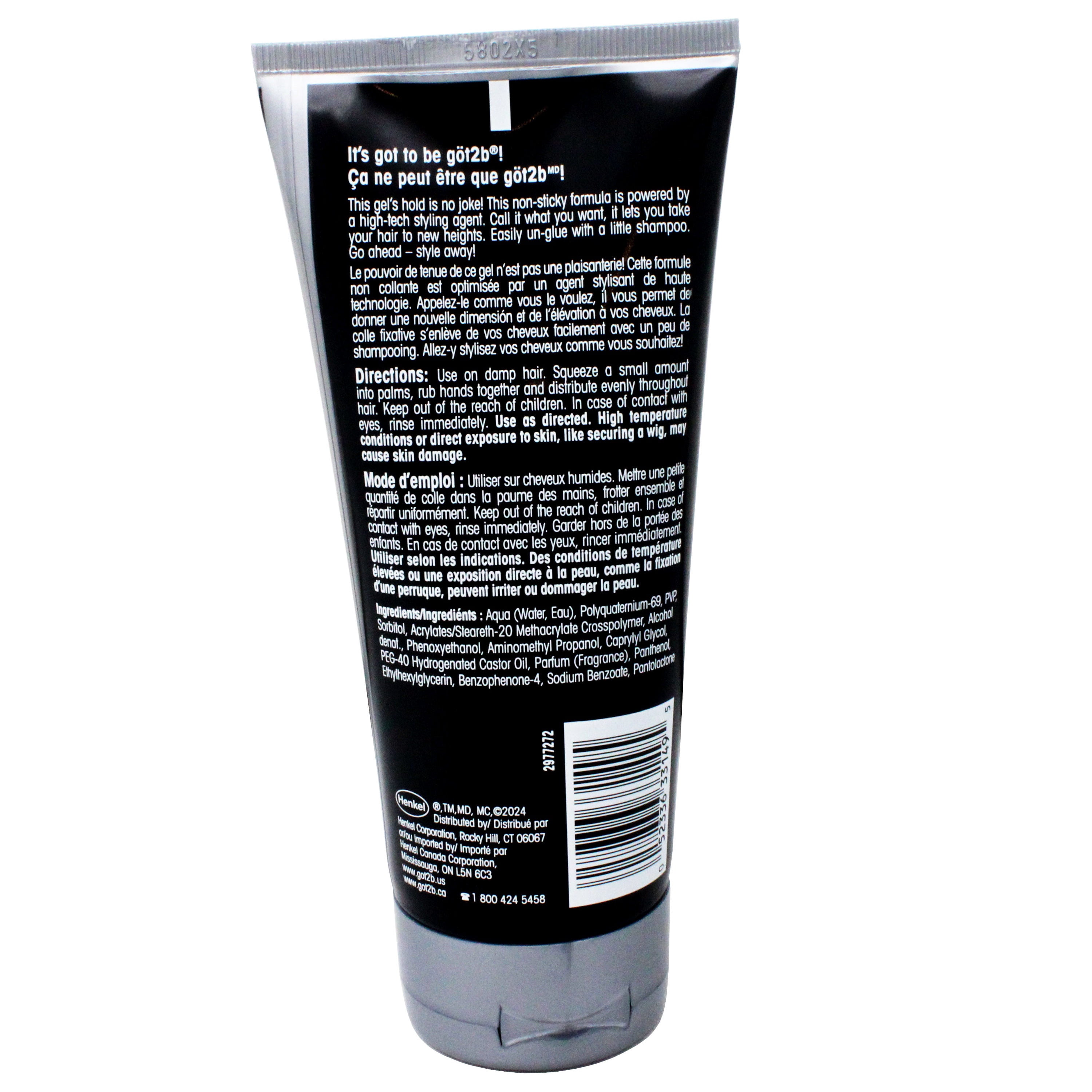 got2b Ultra Glued Invincible Styling Hair Gel, Extra Strong Hold for Men & Women, 6 oz