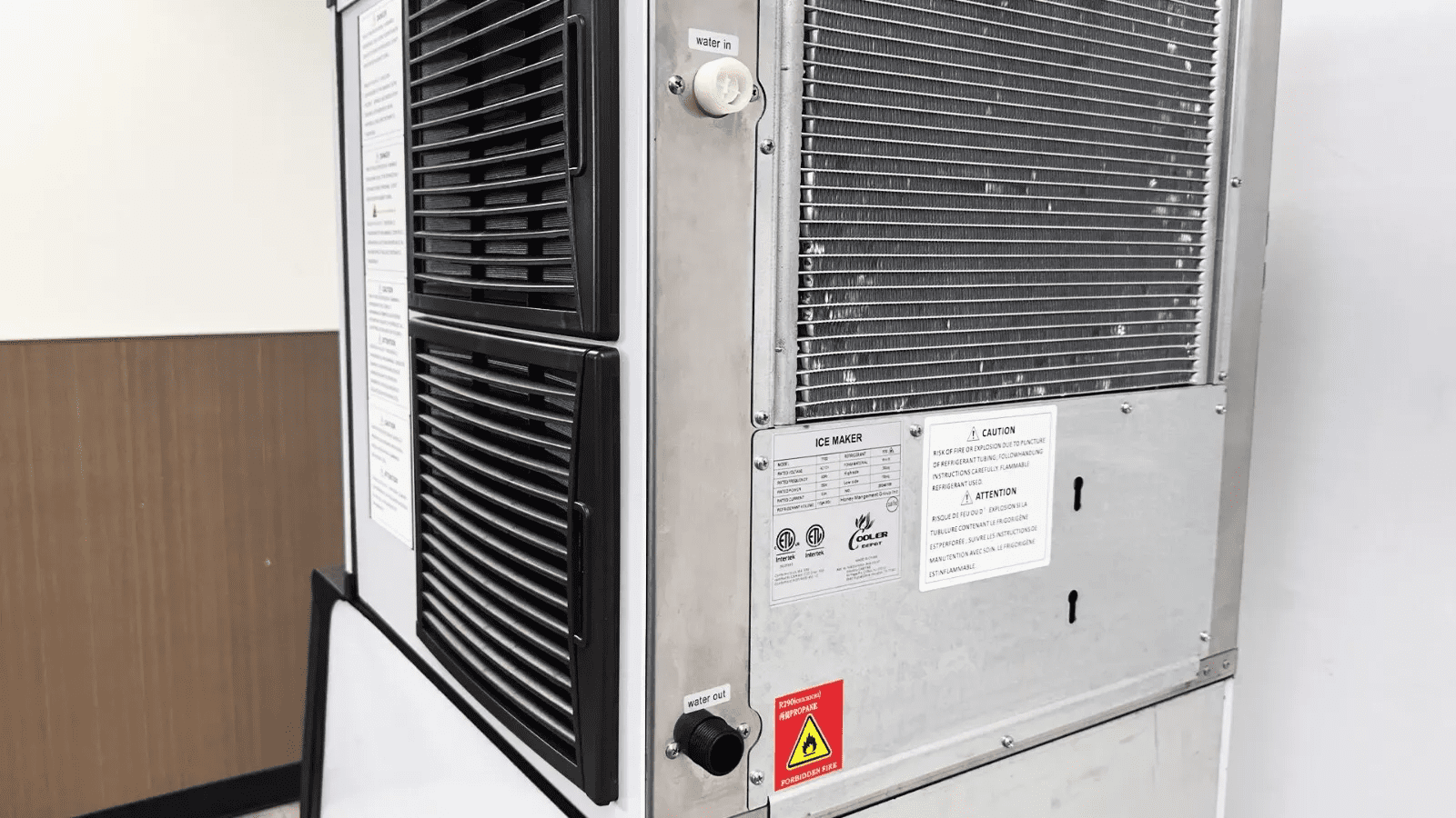 350 Lbs/ 24H Commercial Ice Maker Split Ice Cube Machine Cafe, Free Standing Ice Cube Machine 110V, NSF