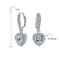 thumbnail image 4 of Bling Jewelry Womens Romantic Love CZ Cubic Zirconia Heart Dangle Drop Earrings Rhodium Plated, 4 of 7