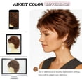 thumbnail image 5 of XIEANDKONG Short Bob Wig with Bangs, Synthetic Brunette Pixie Cut Layered Wig for Women, 5 of 7