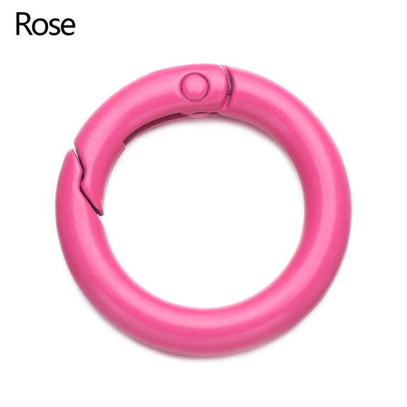 5pcs 2.45cm Plated Gate 13 Colors Round Push Trigger Bag Belt Buckle Snap Clasp Clip Carabiner Purses Handbags Spring O-Ring Buckles ROSE