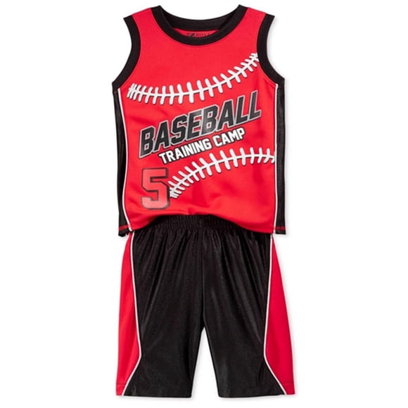 Nanette Lepore Boys Baseball 2-Piece Tank Top Set, Rojo, 2T