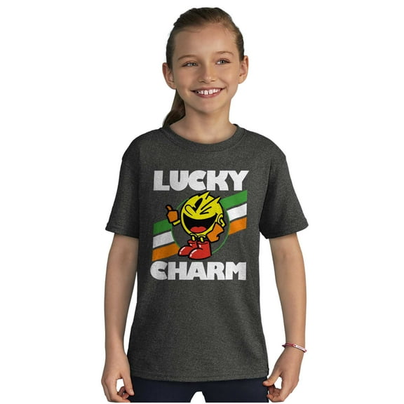 PACMAN Saint Paddys Lucky Charm Crewneck T Shirts Boy Girl Teen Brisco Brands XS