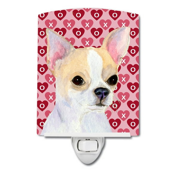 Caroline's Treasures SS4474CNL Chihuahua Hearts Love and Valentine's Day Portrait Ceramic Night Light, 6x4x3",