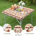 thumbnail image 4 of 34x34 Inch Bohemian Style Square Tablecloth with Elastic Edging, Fitted Cover for Card Tables and Dining Areas, 4 of 6