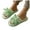 Green, variant on House Slippers for Women Open Toe Cozy Bow Plush Memory Foam Slip on Spa Scuff Slippers